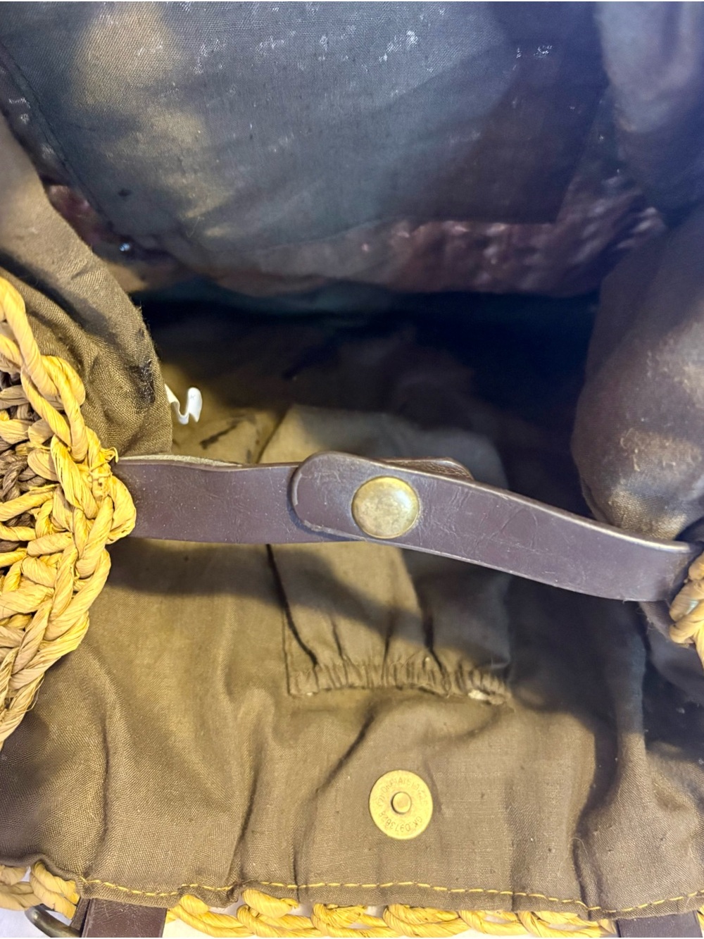 Cornhusk Woven Multi Brown Stripe Shoulder Bag - Picture 3 of 4